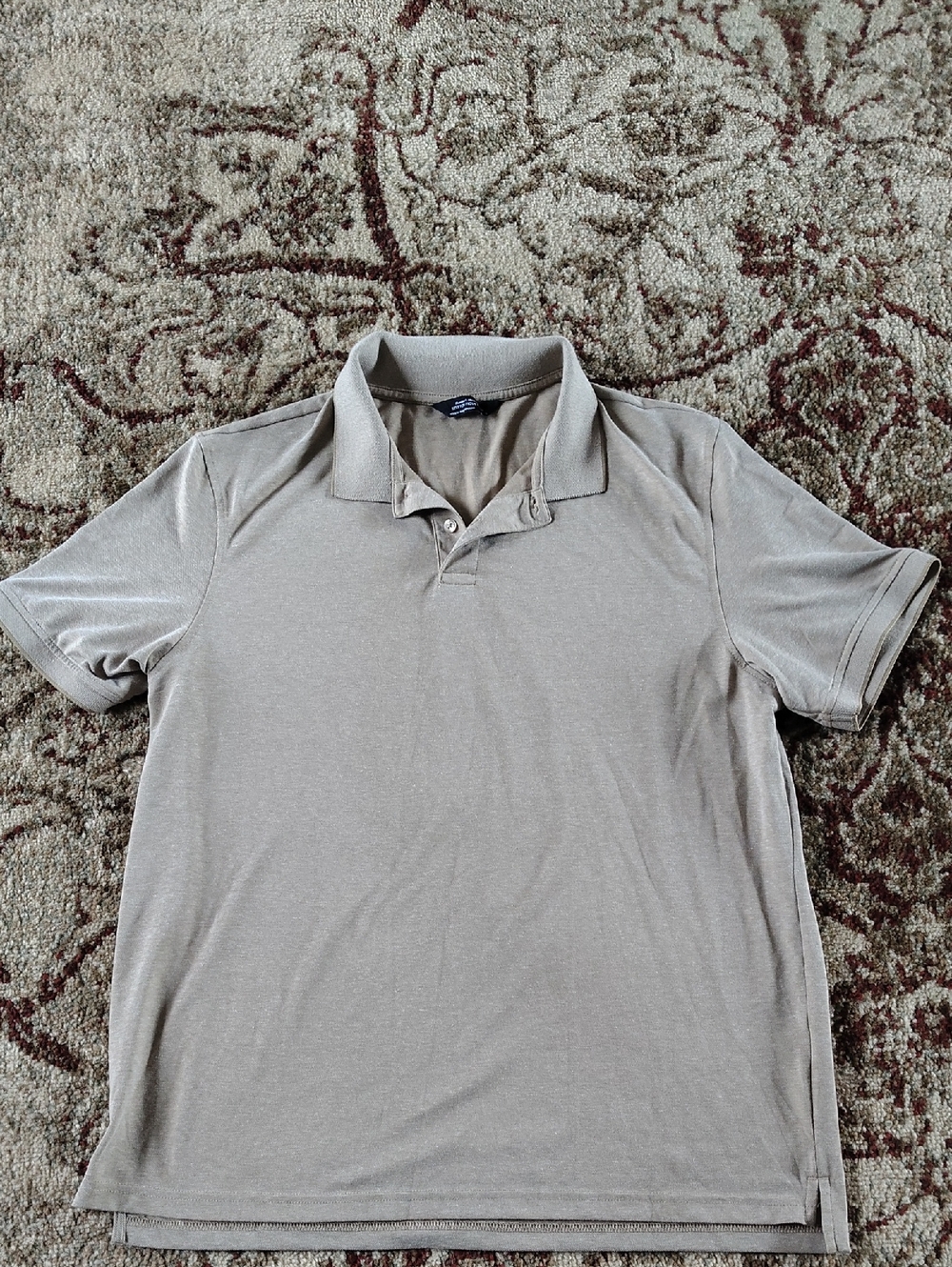Classic Men's Cotton Blend Polo Shirt in Taupe/Sand In L
